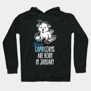 Funny unicorn Capricorns are born in January Capricorn girl Unicorn kids gifts cute birthday gift for girls Hoodie